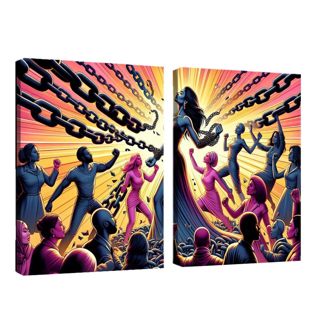 Gender Equality Breaking Barriers Custom Paintings Frame