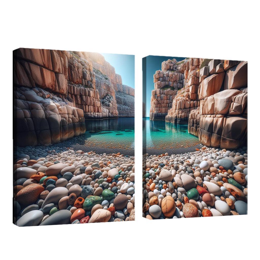 Pebble Beach Cove Unique Geological Marvel Custom Paintings Frame