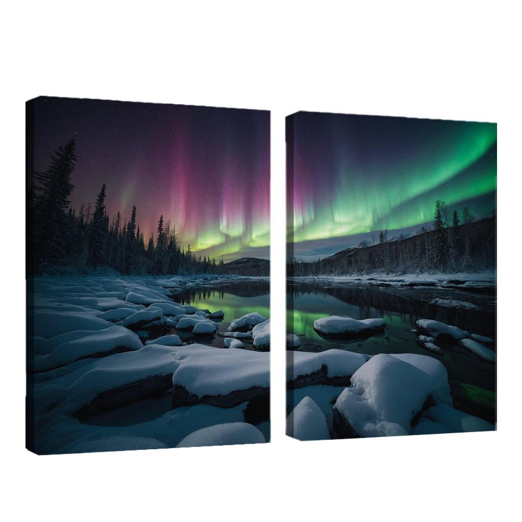 The Ethereal Dance Of Northern Lights Oil Paintings Frame