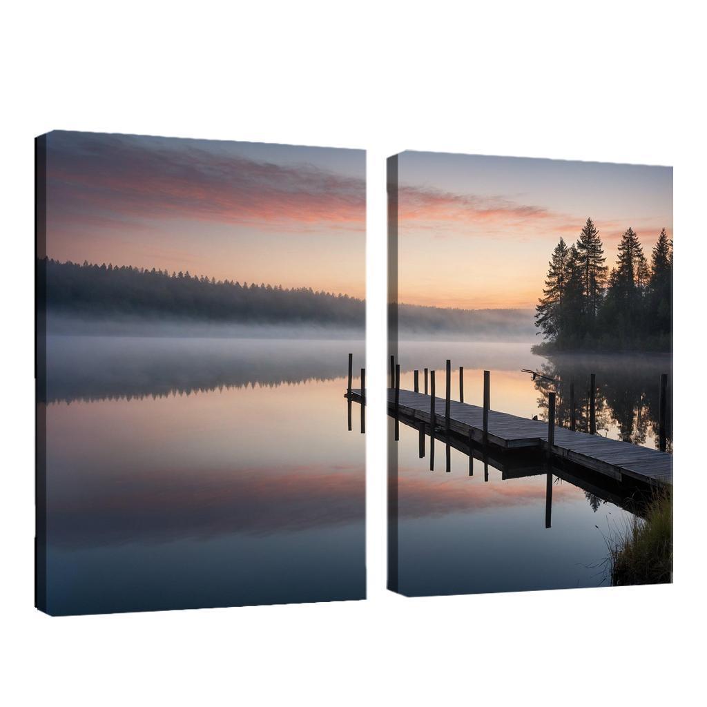 The Tranquil Horizon Of Still Waters Oil Paintings Frame