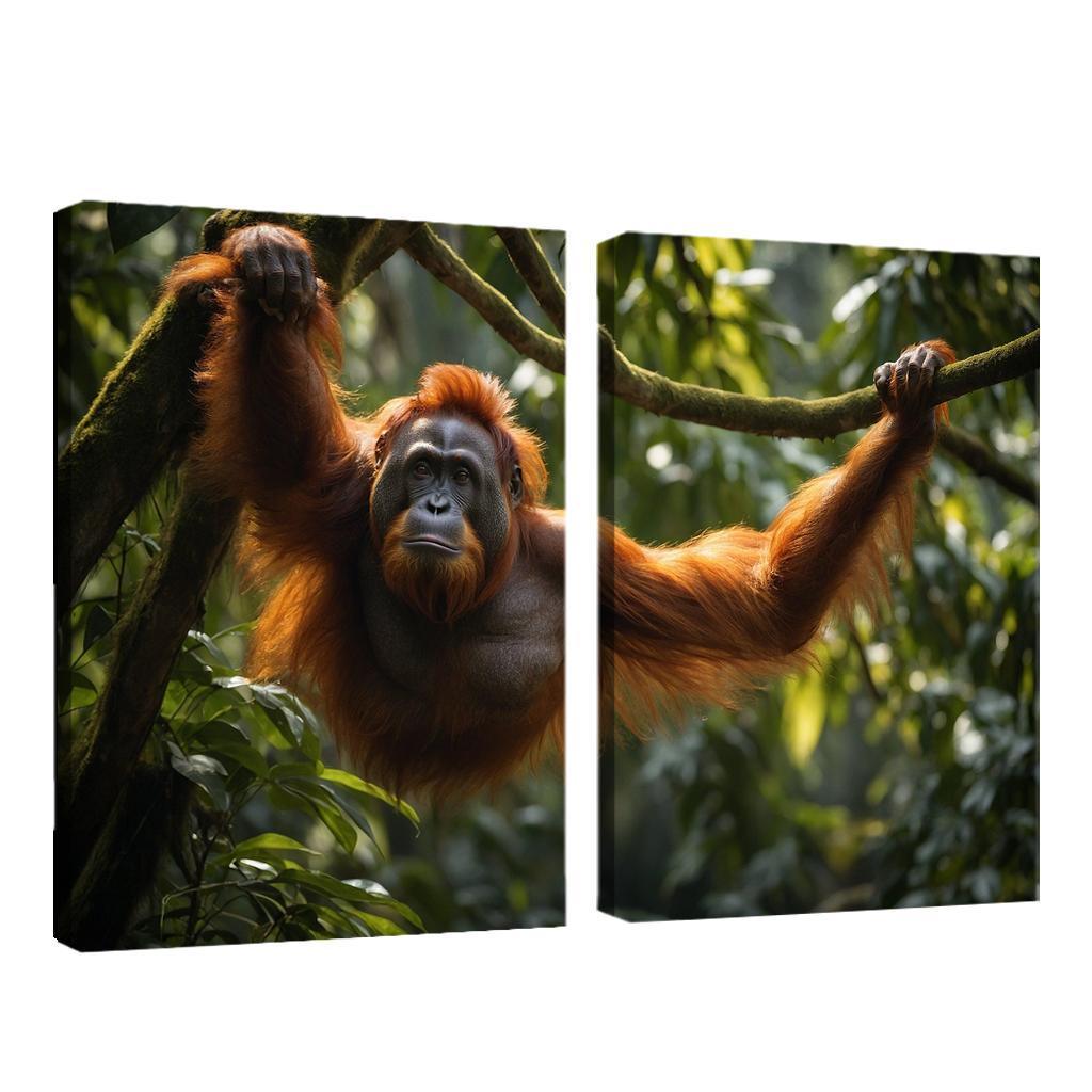 The Striking Bornean Orangutan The Gentle Giant Of The Jungle Modern Paintings Frame