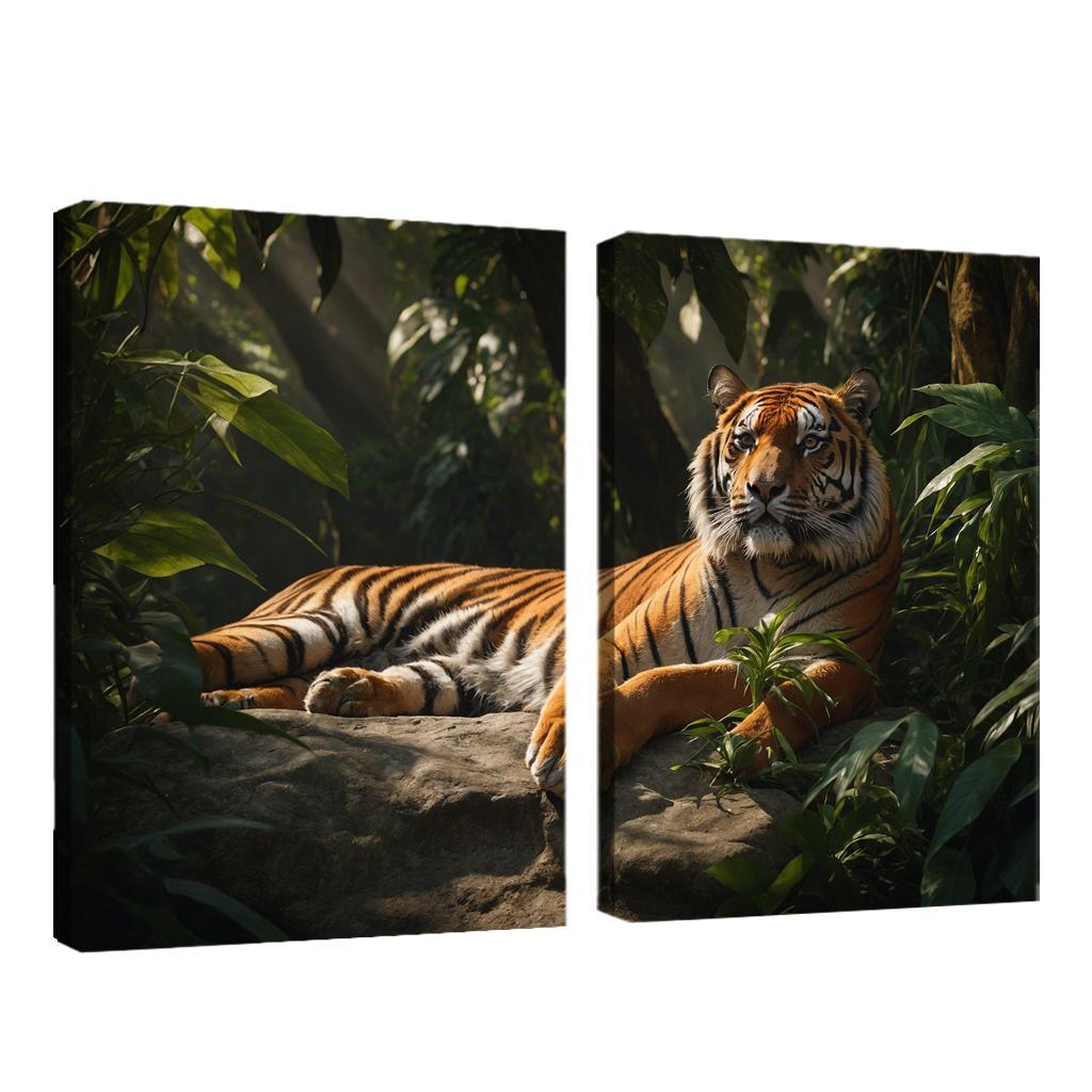 The Regal Bengal Tiger In The Jungle Canvas Paintings Frame