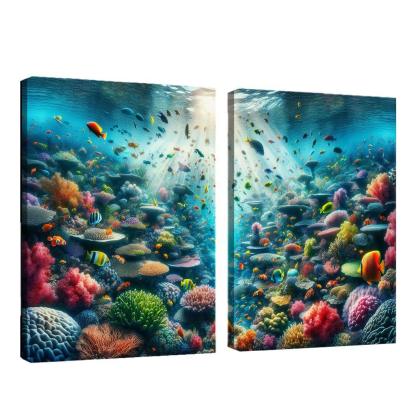 Golden Reef Underwater Exploration Adventure Custom Paintings Frame