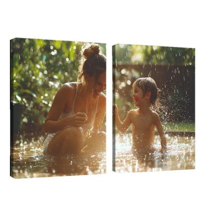 Dancing In The Rain A Mothers Joyful Spirit Custom Paintings Frame