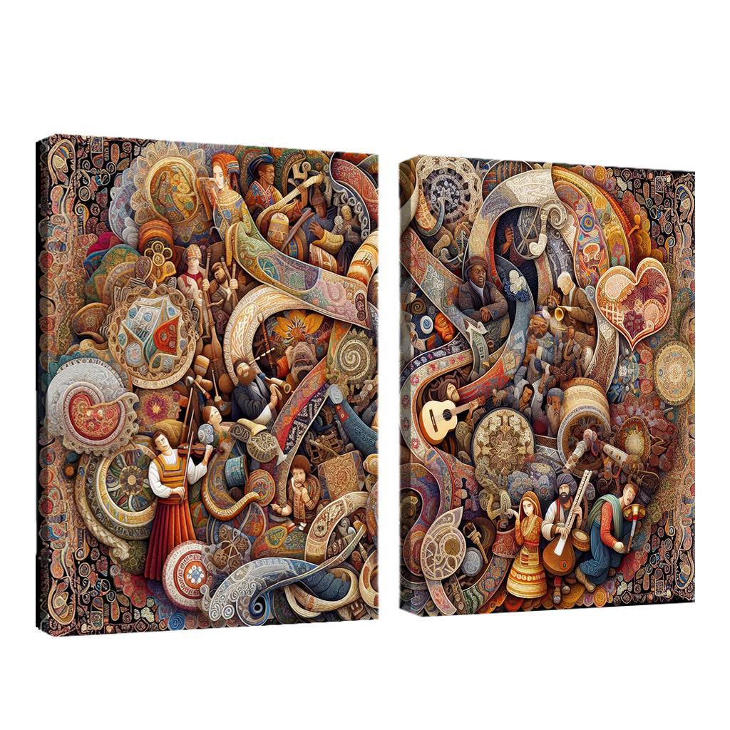 Threads Of Heritage Celebrating Cultural Diversity Multi-panel Paintings