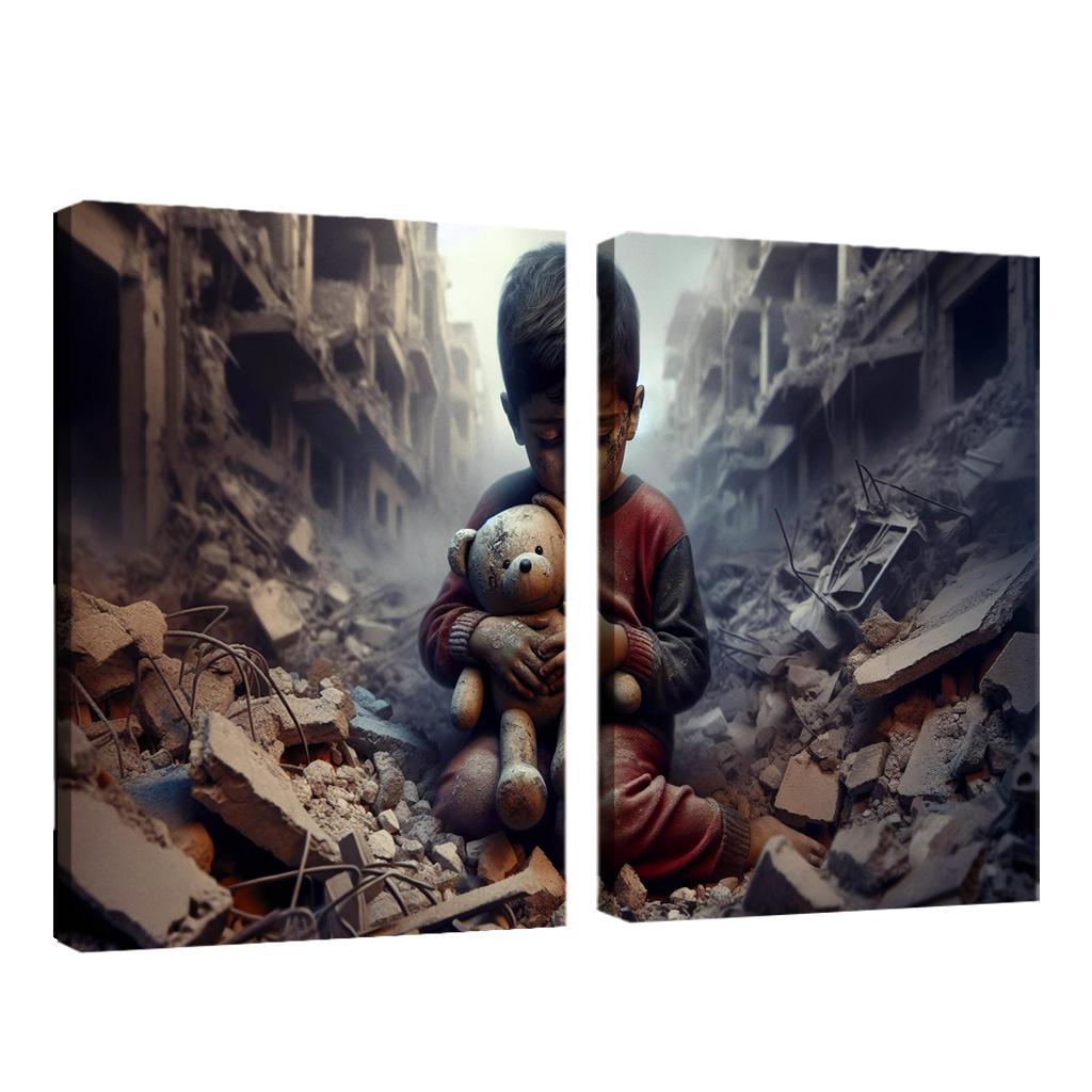 Echoes Of War The Impact On Innocent Lives Custom Paintings Frame