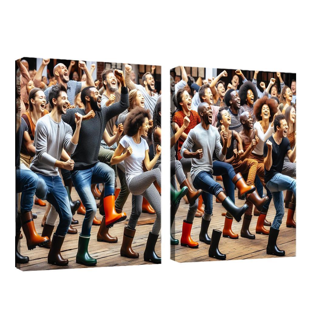 Gumboot Dance The Rhythmic Voice Of South Africa Modern Paintings Frame