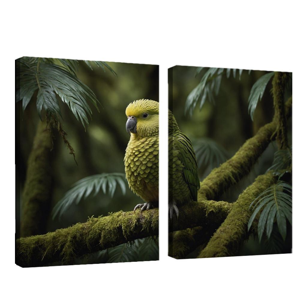 The Exotic Kakapo Flightless Parrot Of New Zealand Canvas Paintings Frame