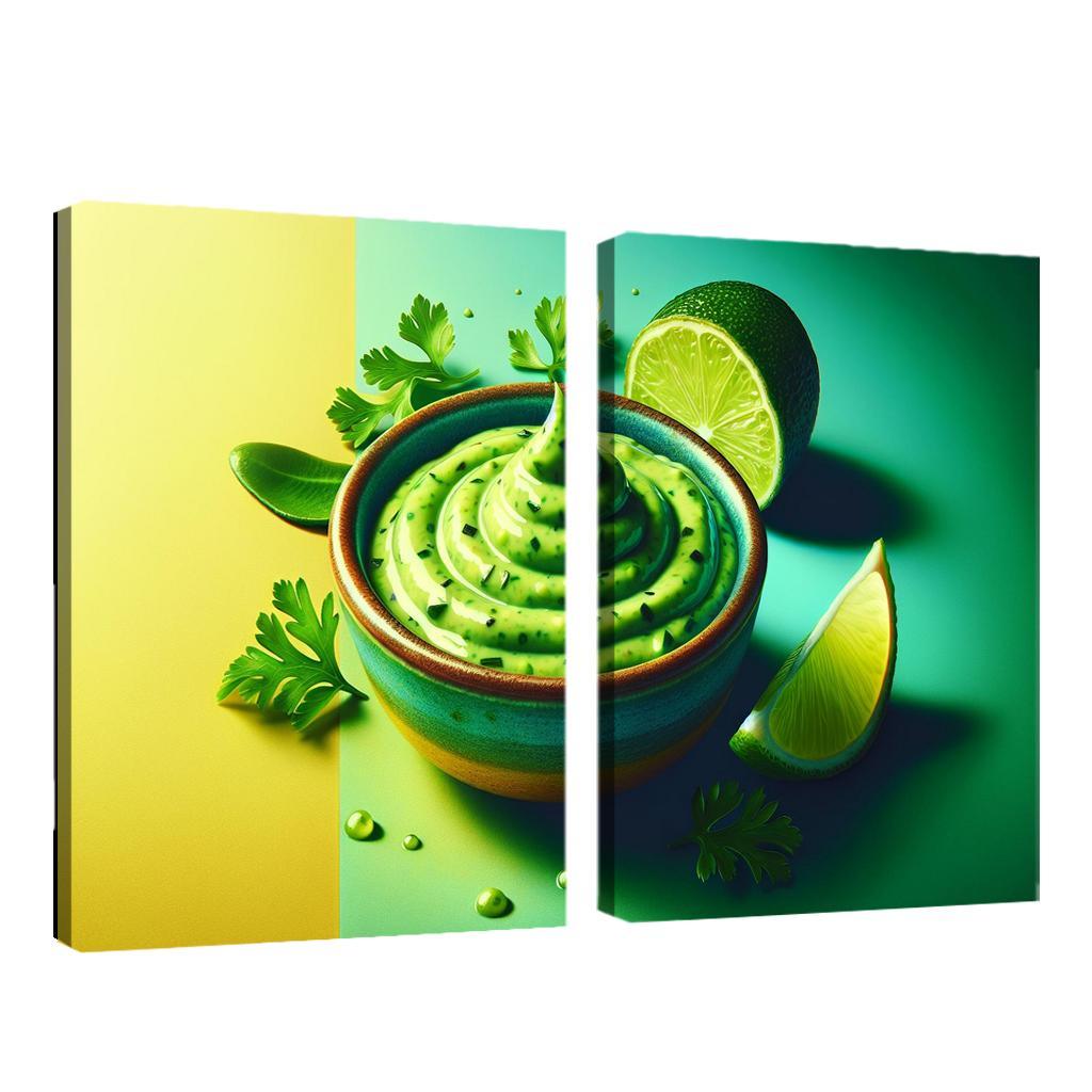 Creamy Avocado Lime Dressing 2 Piece HD Canvas Wall Art-Original Frame