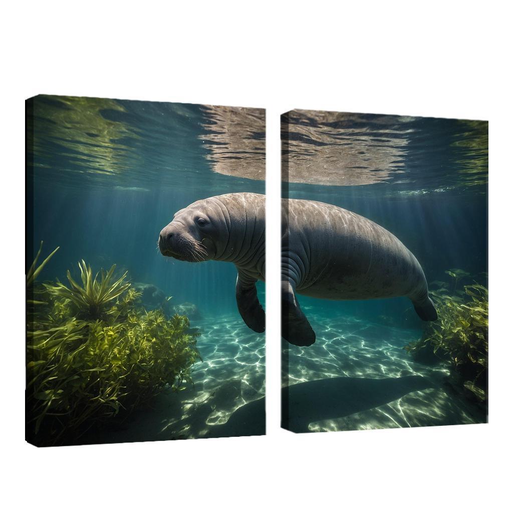 The Mysterious Manatee Gentle Giant Of The Waters Modern Paintings Frame
