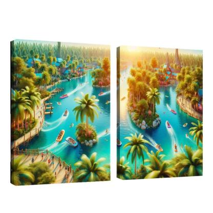 Adventure Lagoon Watersports Paradise Canvas Paintings Frame