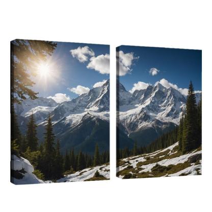 The Grandeur Of Snow-capped Peaks Oil Paintings Frame