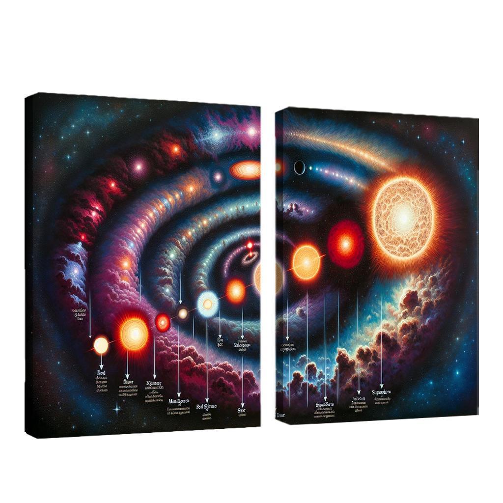 The Life Cycle Of Stars From Nebula To Supernova Abstract Paintings Frame
