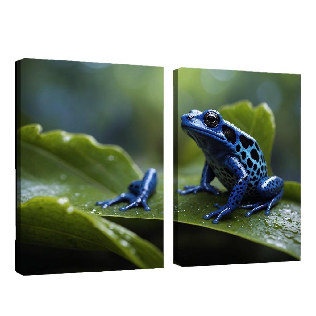 The Enigmatic Blue Poison Dart Frog Canvas Paintings Frame