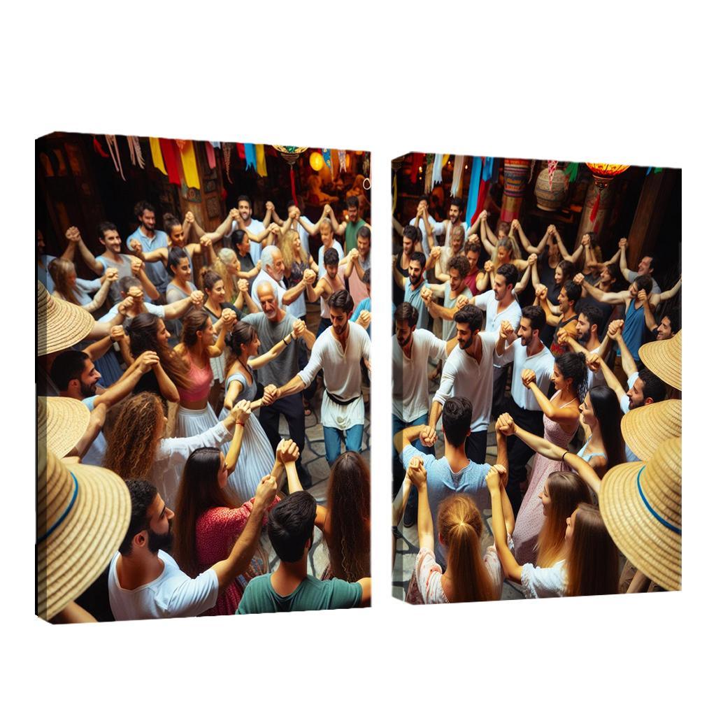Zorba Dance The Joy Of Greek Culture Modern Paintings Frame
