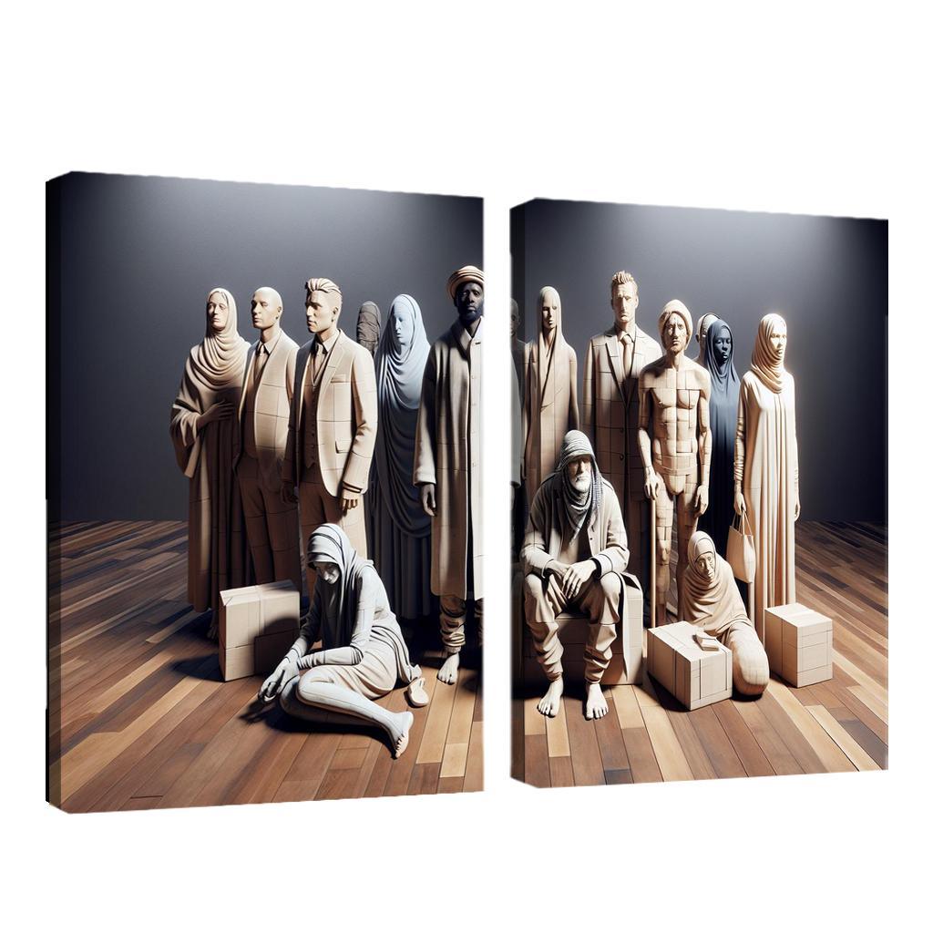 Empathy In Action Addressing Homelessness Through Art Multi-panel Paintings