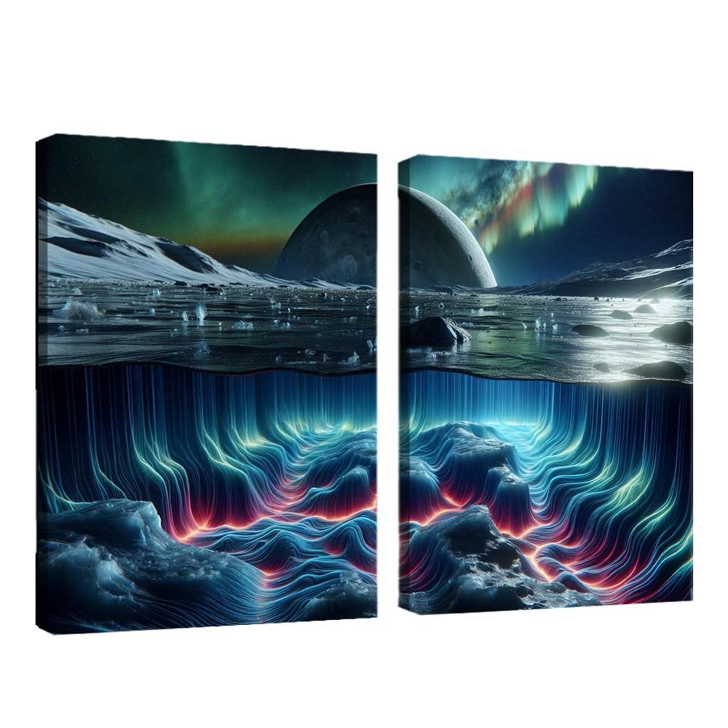 Exploring The Moon's Hidden Ocean Abstract Paintings Frame