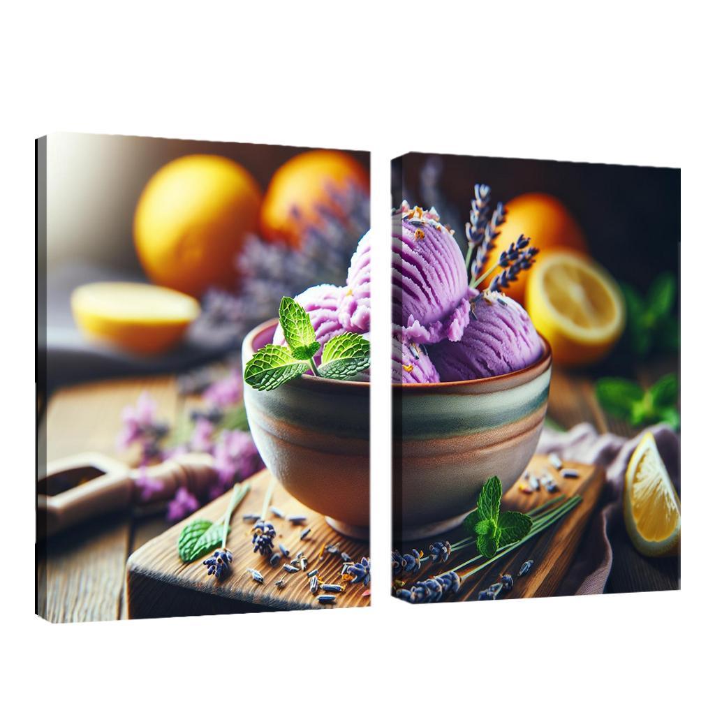 Lavender Lemonade Sorbet 2 Piece HD Canvas Wall Art-Original Frame