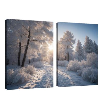 The Radiance Of Snowy Winter Landscapes Oil Paintings Frame