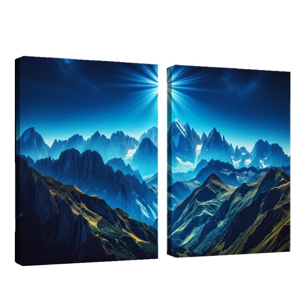 The Majestic Peaks Of Azure Mountain Range Custom Paintings Frame