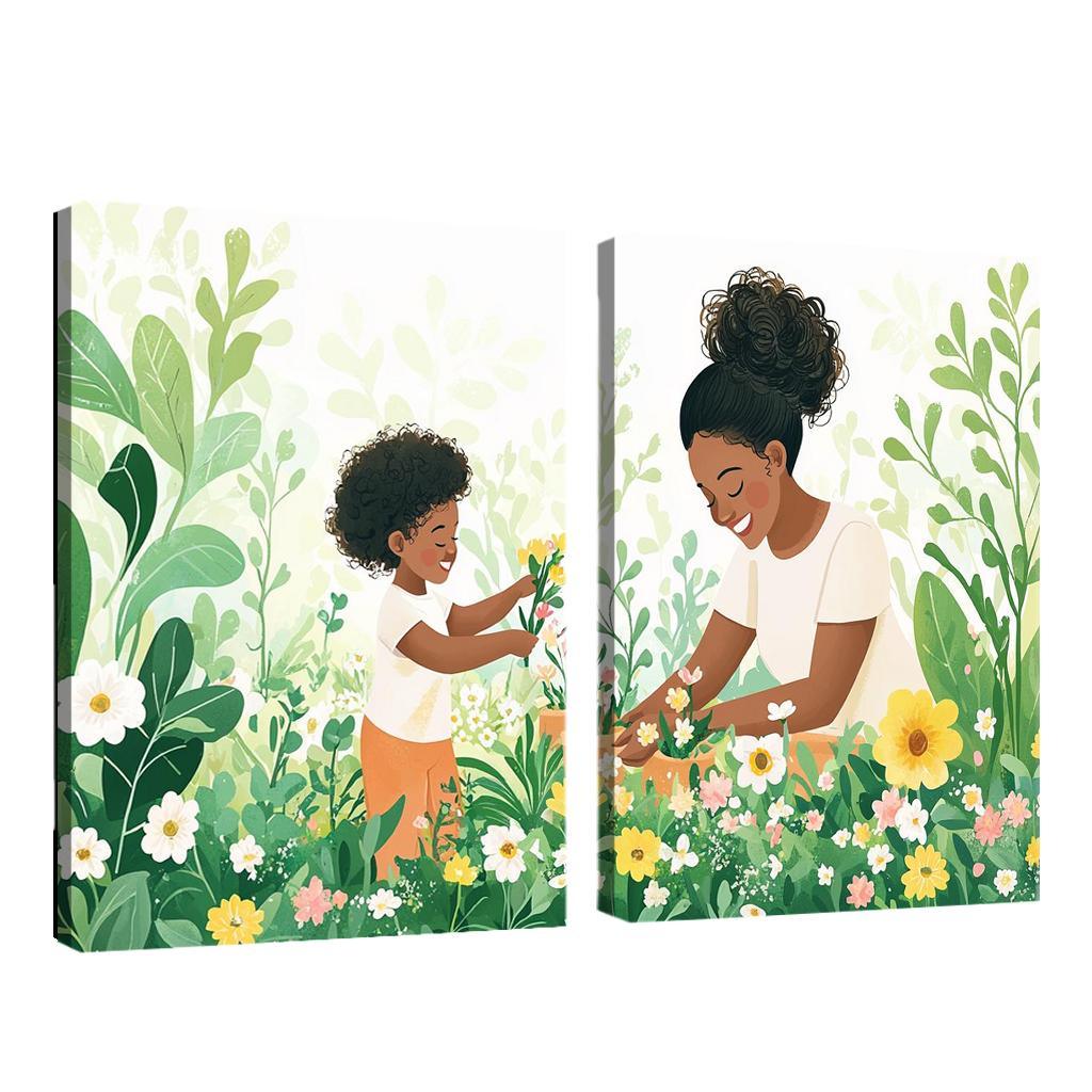 The Blossoming Path A Mothers Nurturing Journey Canvas Paintings Frame