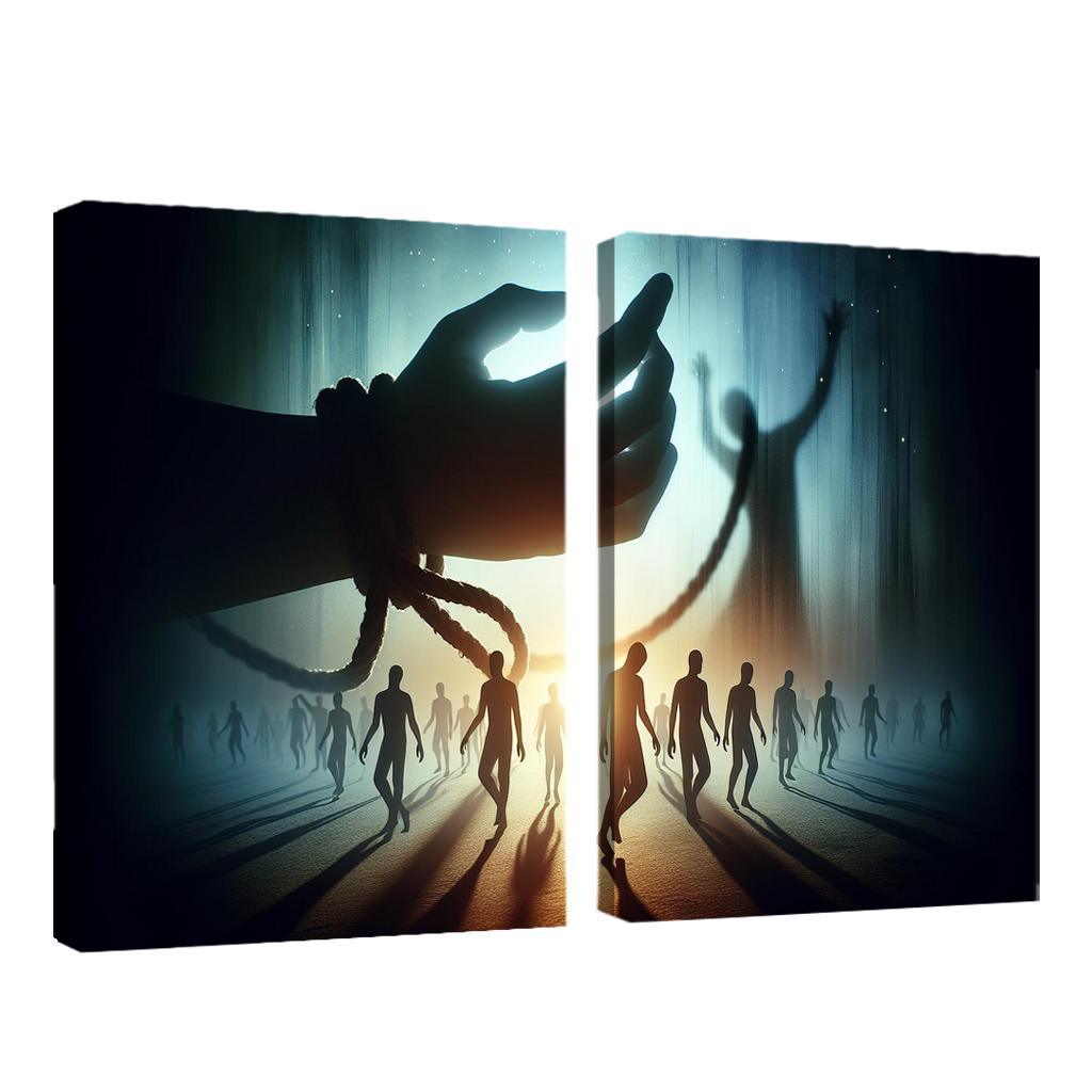 Invisible Threads Art on Human Trafficking Awareness 2 Piece HD Canvas Wall Art-Original Frame