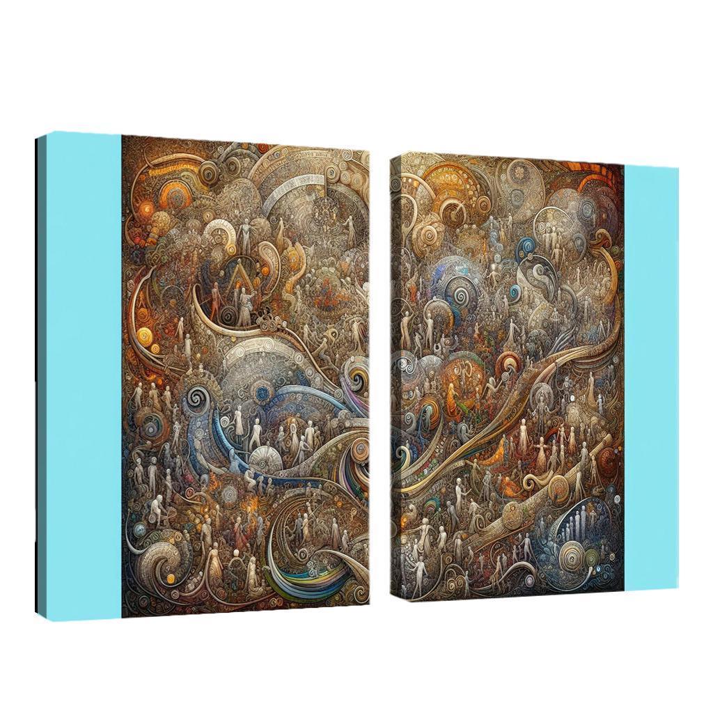 Interwoven Stories of Existence 2 Piece HD Canvas Wall Art-Original Frame