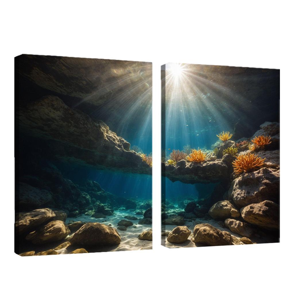 The Inspiring Depths Of Crystal Clear Waters Multi-panel Paintings
