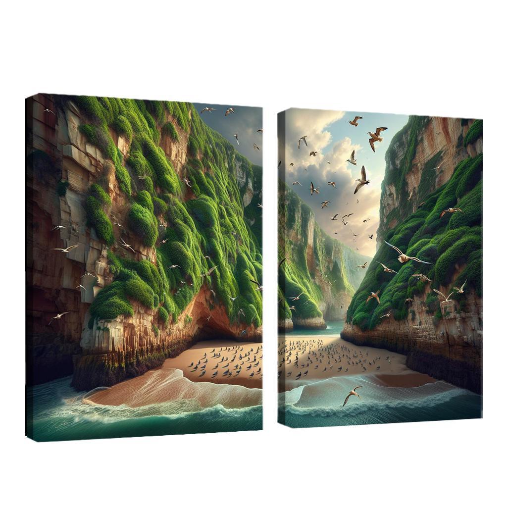 Eagle Nest Cove Scenic Birdwatching Spot Oil Paintings Frame