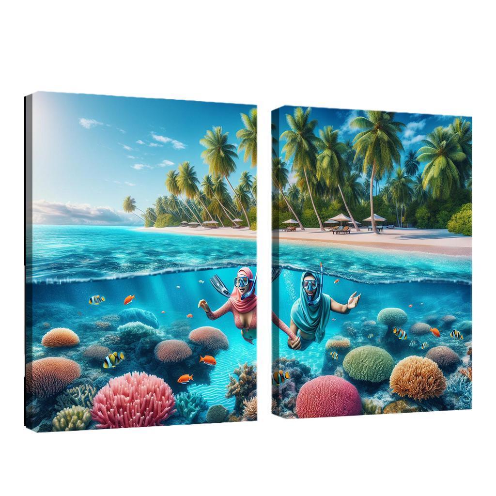 Coral Sands Sanctuary Modern Paintings Frame