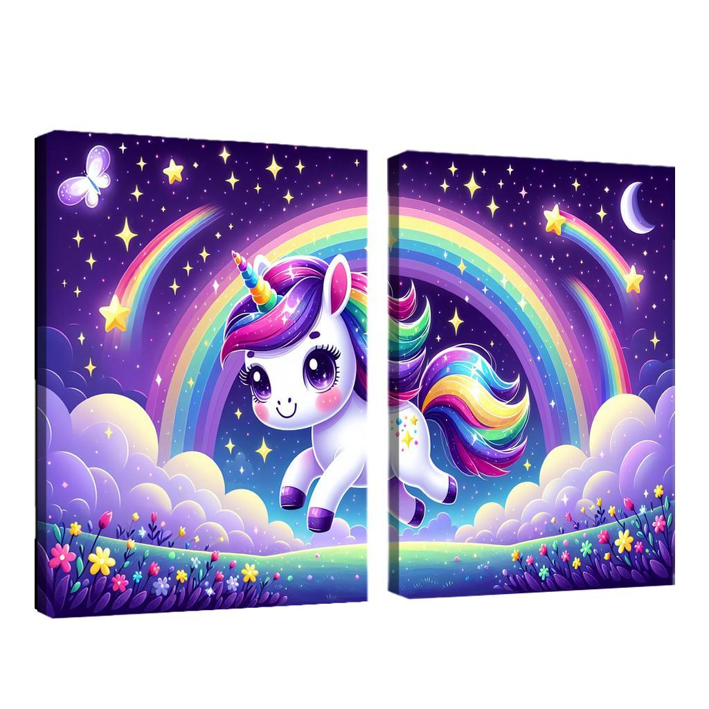 Starry Unicorn - Fantasy Delight Framed Paintings