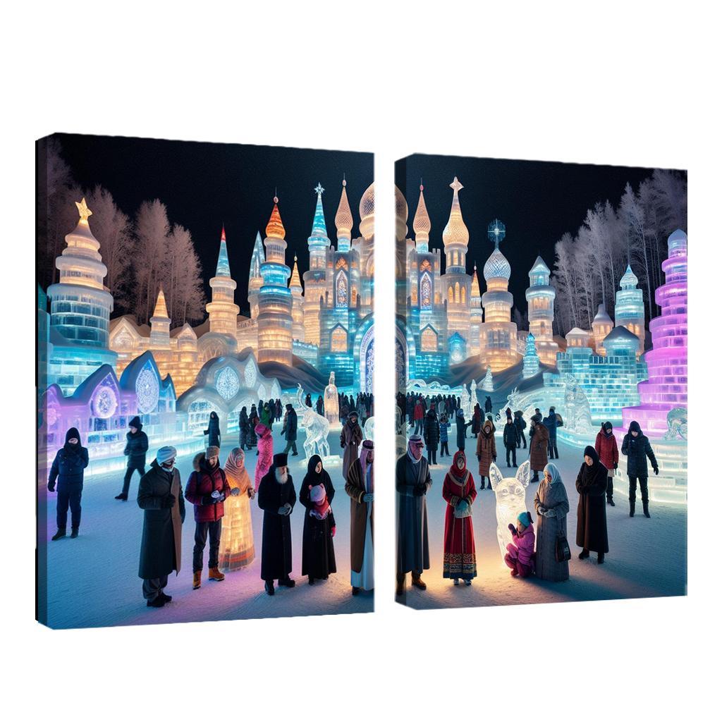 Harbin Ice And Snow Festival Canvas Paintings Frame
