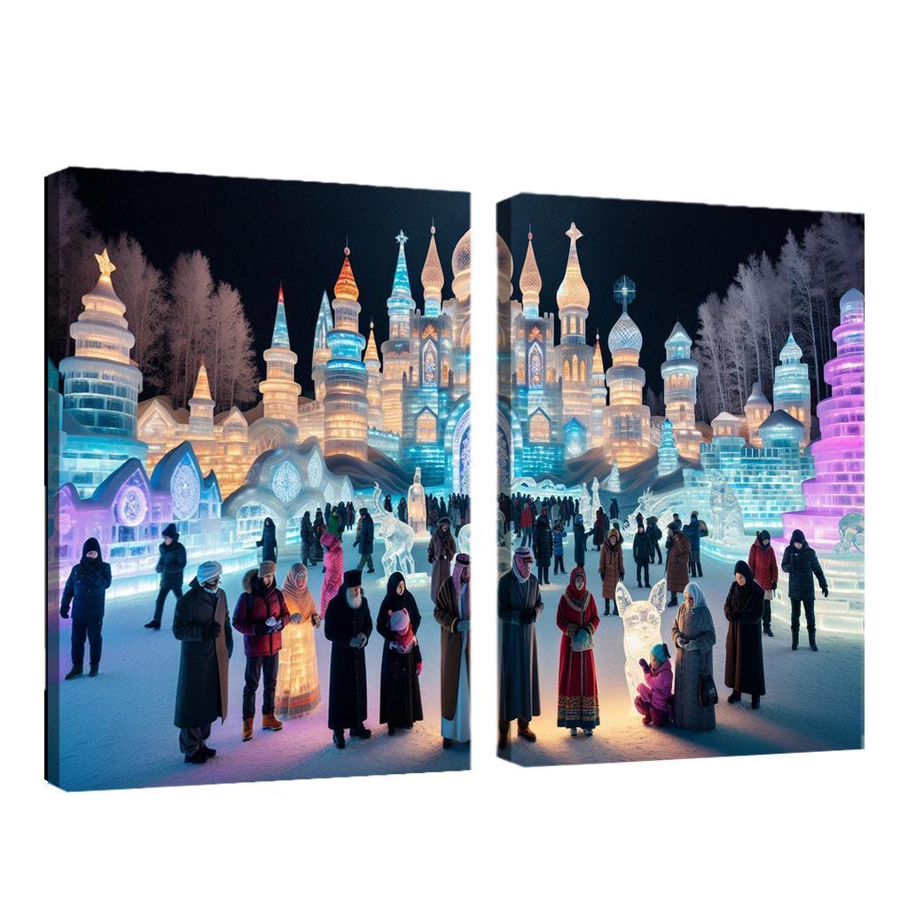 Harbin Ice And Snow Festival Canvas Paintings Frame