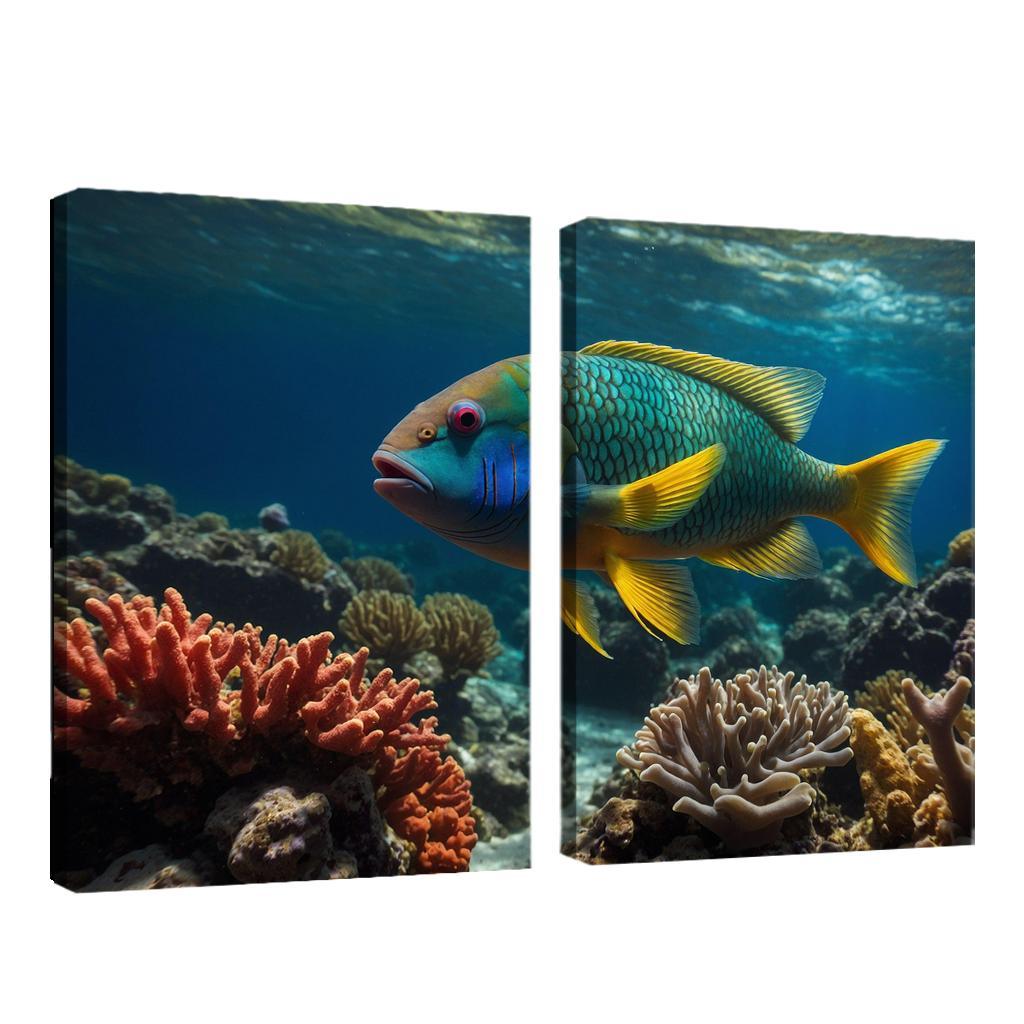The Colorful Parrotfish Ocean's Painter Premium Artwork Frames