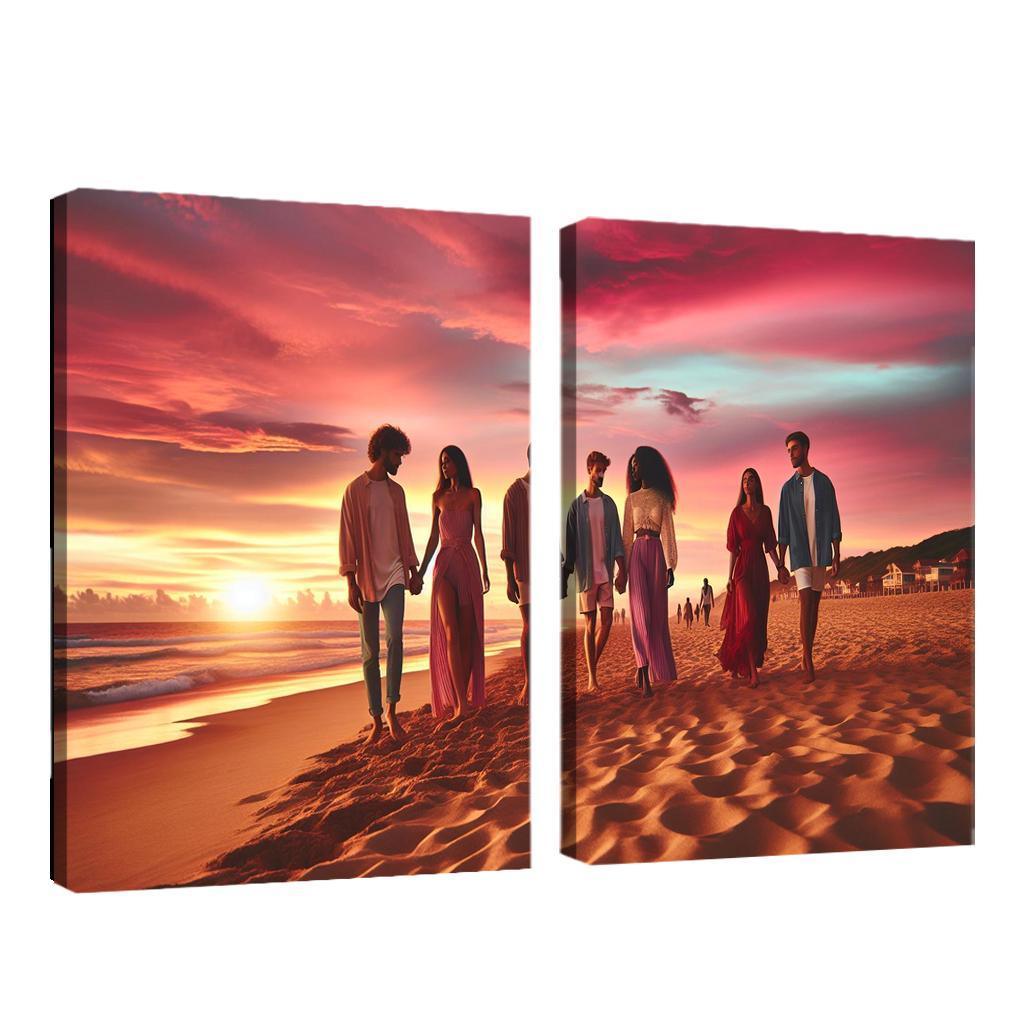 Sunset Shores A Romantic Haven Custom Paintings Frame