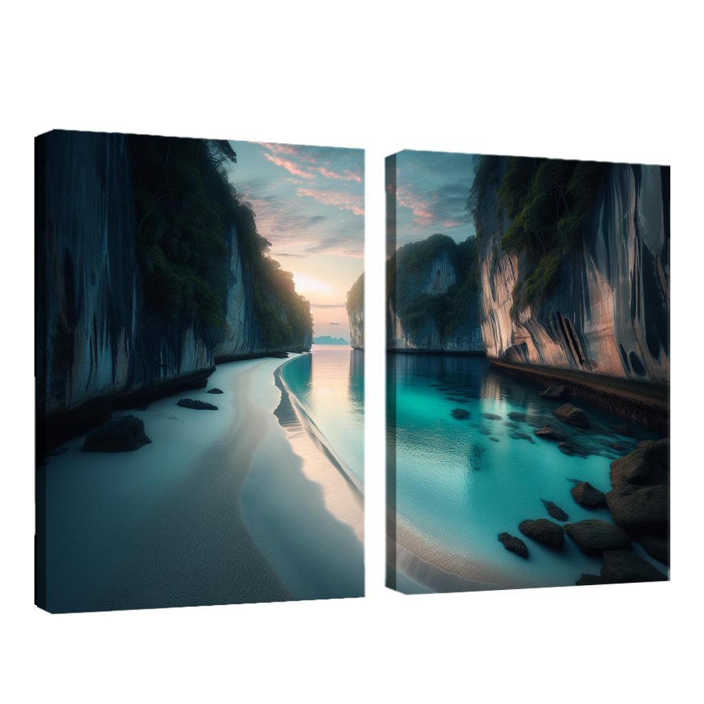 Silver Beach Escape Modern Paintings Frame