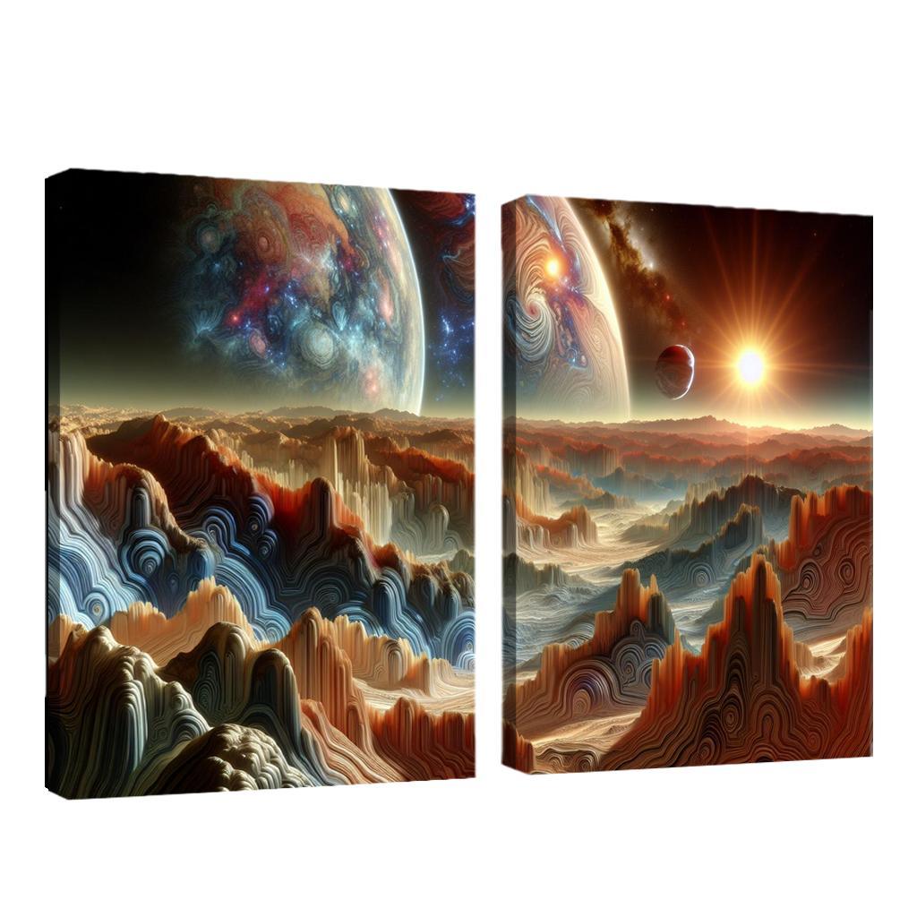 The Exploration of Exoplanets 2 Piece HD Canvas Wall Art-Original Frame