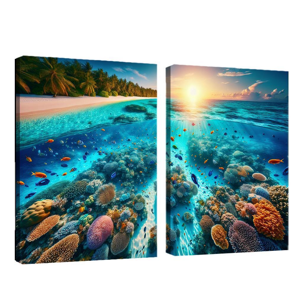 Coral Lagoon Underwater Exploration Paradise Premium Artwork Frames