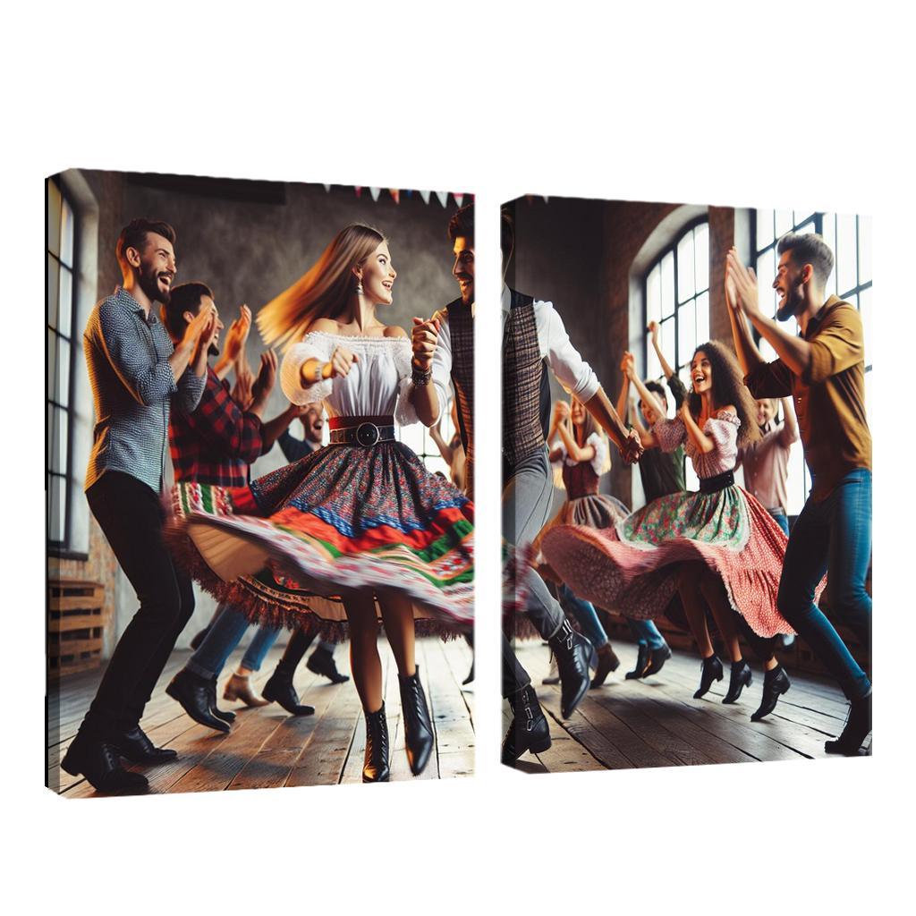 Polka The Dance Of Joy And Tradition Modern Paintings Frame