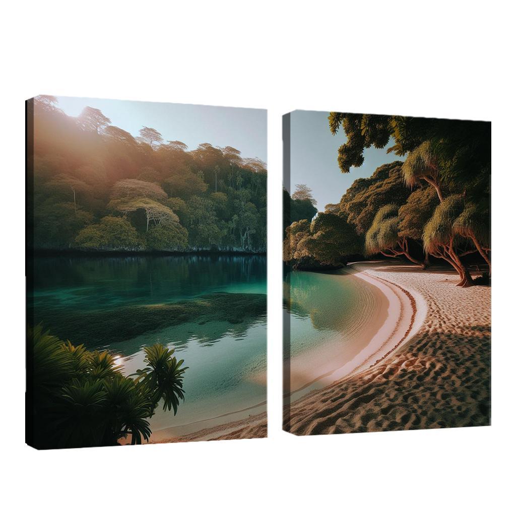 Lagoon Bliss Tranquil Waters For Reflection Abstract Paintings Frame