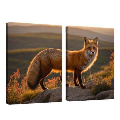 The Elegant Red Fox Cunning Wanderer Of The Woods Modern Paintings Frame
