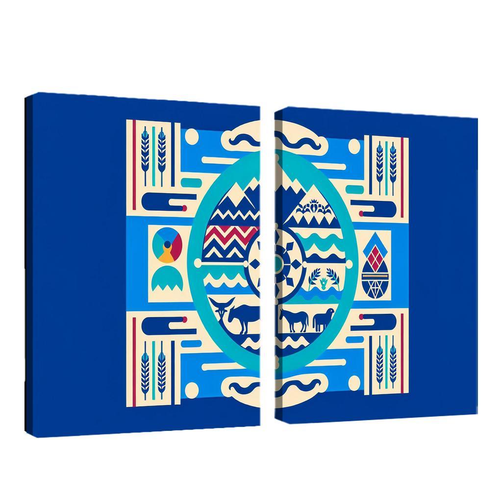 Cultural Resonance The Flag of the Navajo Nation 2 Piece HD Canvas Wall Art-Original Frame