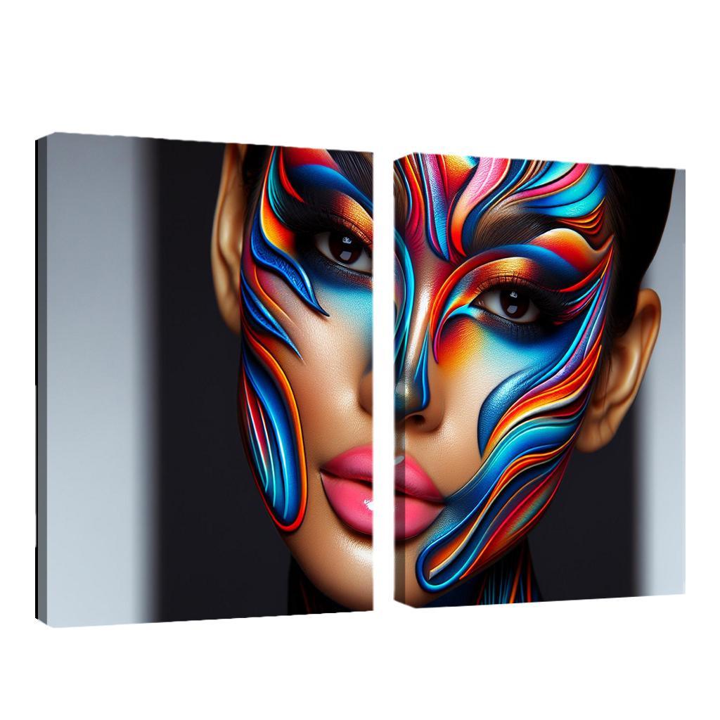 Sculptural Makeup Artistic Beauty Statements Multi-panel Paintings