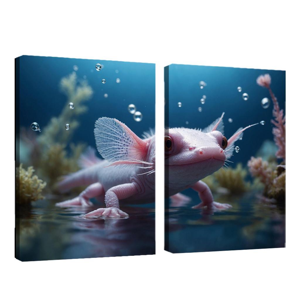 The Fascinating Axolotl Multi-panel Paintings