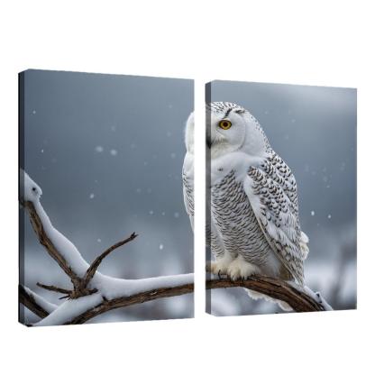 The Graceful Snowy Owl In The Arctic Framed Paintings
