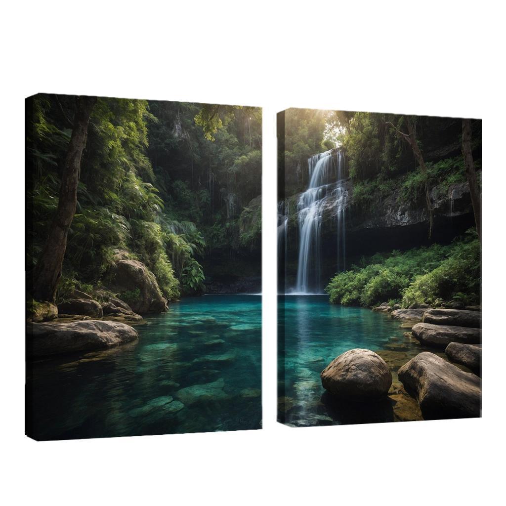 The Cascade Falls Of Sapphire Brook Modern Paintings Frame