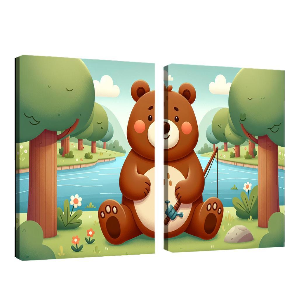 Bubbly Bear - Forest Adventures Framed Paintings