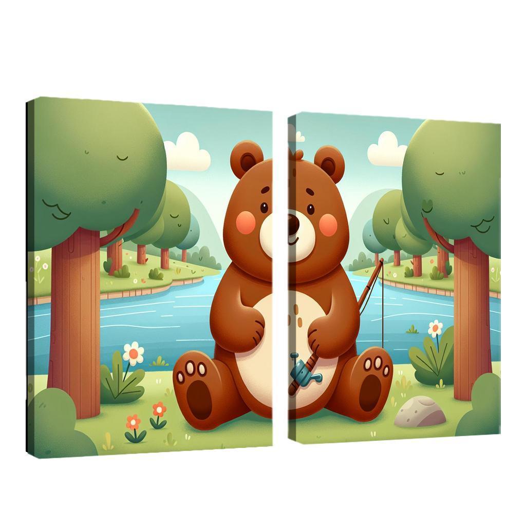 Bubbly Bear - Forest Adventures Framed Paintings