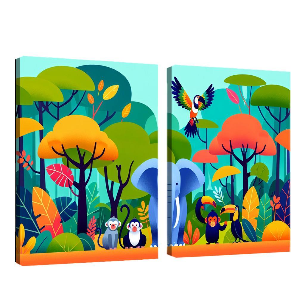 Joyful Jungle - Wild Adventures Framed Paintings