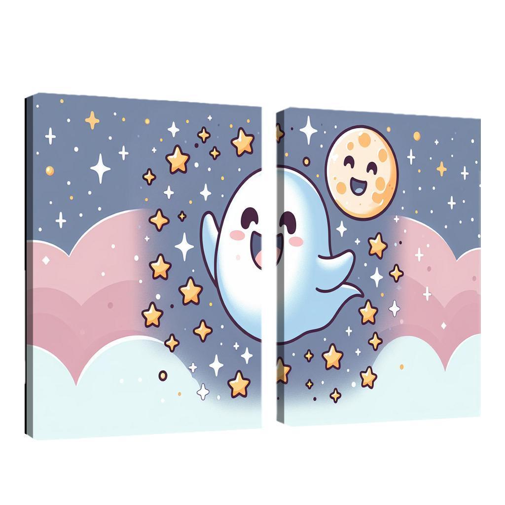 Giggly Ghost 2 Piece HD Canvas Wall Art-Original Frame
